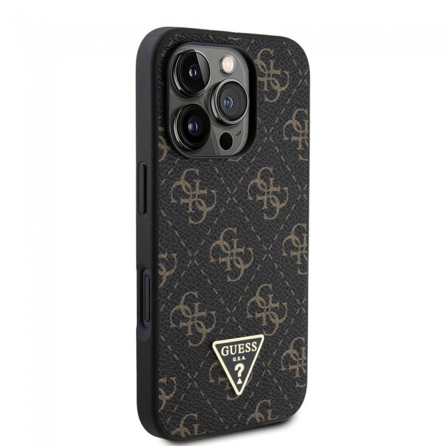Apple iPhone 16 Pro Max Kılıf Guess Orjinal Lisanslı PU Deri 4G Desenli Üçgen Logolu Kapak Apple iPhone 16 Pro Max Kılıf Guess Orjinal Lisanslı PU Deri 4G Desenli Üçgen Logolu Kapak