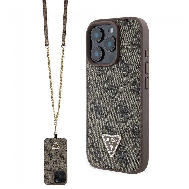 Apple iPhone 16 Pro Max Kılıf Guess Orjinal Lisanslı PU Deri Taşlı Metal Üçgen Logolu Çapraz Vücut Askılı 4G Desenli Kapak Apple iPhone 16 Pro Max Kılıf Guess Orjinal Lisanslı PU Deri Taşlı Metal Üçgen Logolu Çapraz Vücut Askılı 4G Desenli Kapak