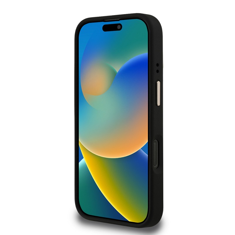 Bal-z Apple iPhone 16 Pro Max Kılıf Guess Orjinal Lisanslı PU Deri Taşlı Üçgen Logo 4G Desenli Kamera Standlı Kapak