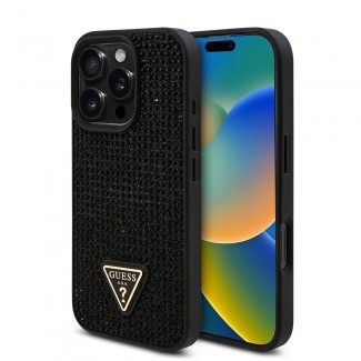 Apple iPhone 16 Pro Max Kılıf Guess Orjinal Lisanslı Taşlı Arka Yüzey Üçgen Logolu Kapak Apple iPhone 16 Pro Max Kılıf Guess Orjinal Lisanslı Taşlı Arka Yüzey Üçgen Logolu Kapak