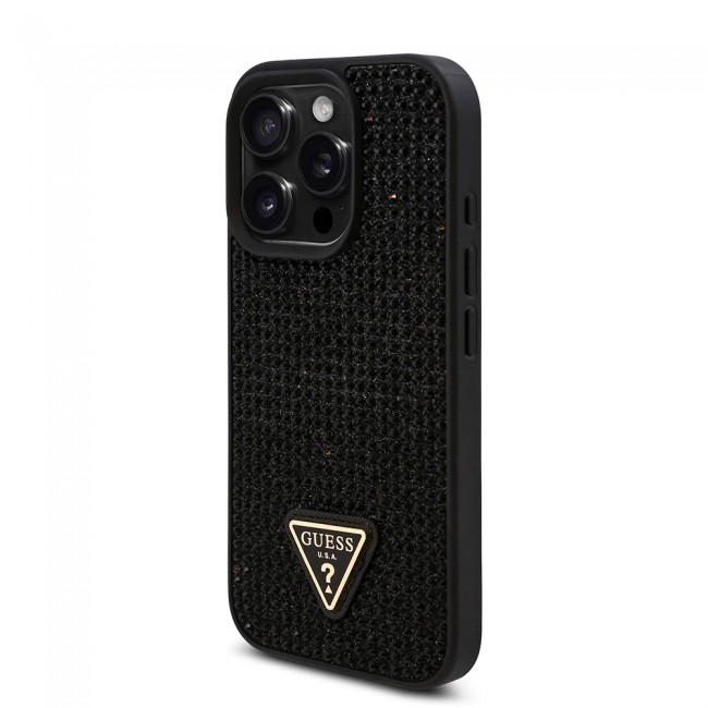 Apple iPhone 16 Pro Max Kılıf Guess Orjinal Lisanslı Taşlı Arka Yüzey Üçgen Logolu Kapak Apple iPhone 16 Pro Max Kılıf Guess Orjinal Lisanslı Taşlı Arka Yüzey Üçgen Logolu Kapak