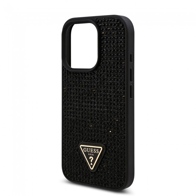 Apple iPhone 16 Pro Max Kılıf Guess Orjinal Lisanslı Taşlı Arka Yüzey Üçgen Logolu Kapak Apple iPhone 16 Pro Max Kılıf Guess Orjinal Lisanslı Taşlı Arka Yüzey Üçgen Logolu Kapak