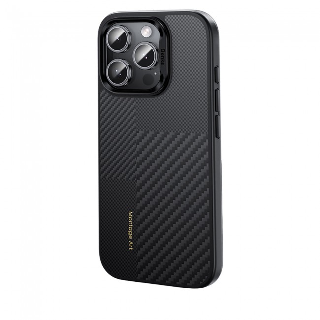 Apple iPhone 16 Pro Max Kılıf Karbon Fiber M-safe Şarj Özellikli Kamera Kontrol Butonlu Benks Hybrid ArmorPro Montage Kevlar Kapak Apple iPhone 16 Pro Max Kılıf Karbon Fiber M-safe Şarj Özellikli Kamera Kontrol Butonlu Benks Hybrid ArmorPro Montage Kevlar Kapak