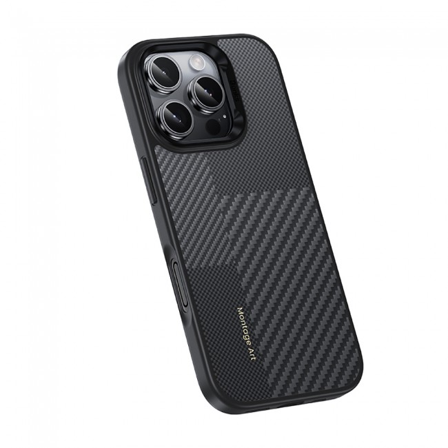 Apple iPhone 16 Pro Max Kılıf Karbon Fiber M-safe Şarj Özellikli Kamera Kontrol Butonlu Benks Hybrid ArmorPro Montage Kevlar Kapak Apple iPhone 16 Pro Max Kılıf Karbon Fiber M-safe Şarj Özellikli Kamera Kontrol Butonlu Benks Hybrid ArmorPro Montage Kevlar Kapak