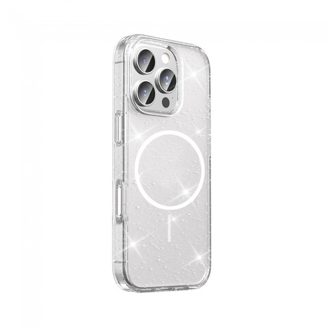 Apple iPhone 16 Pro Max Kılıf M-safe Şarj Özellikli Parlayan Simli Saydam Renkli Zore Maris Kapak Apple iPhone 16 Pro Max Kılıf M-safe Şarj Özellikli Parlayan Simli Saydam Renkli Zore Maris Kapak