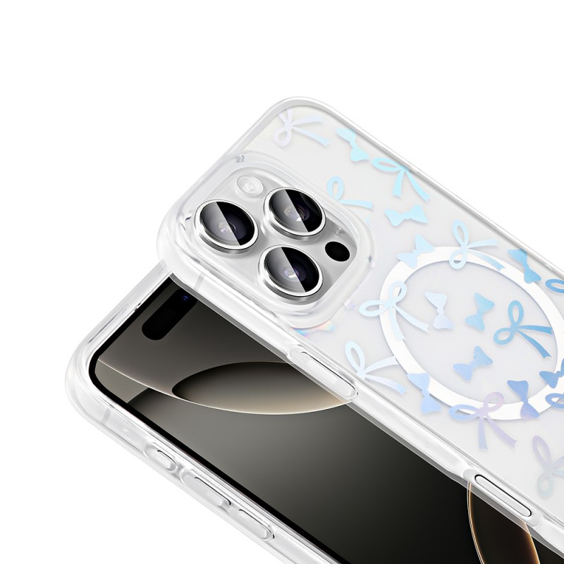 Bal-z Apple iPhone 16 Pro Max Kılıf M-Safe Şarj Özellikli Şeffaf Zore Folk Sert Kapak