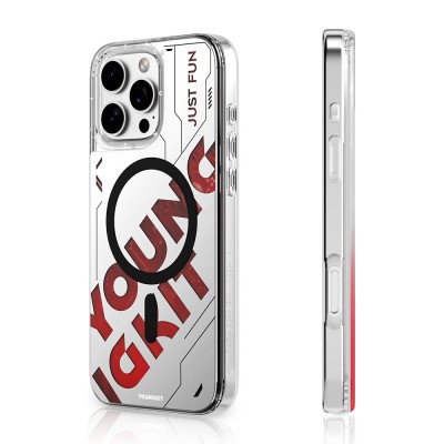 Apple iPhone 16 Pro Max Kılıf M-safe Şarj Özellikli Airbagli Çift Katmanlı Youngkit Future Streamer Serisi Kapak