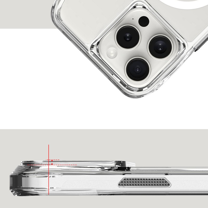 Bal-z Apple iPhone 16 Pro Max Kılıf M-safe Şarj Özellikli Airbagli Şeffaf Zore İncek Kapak