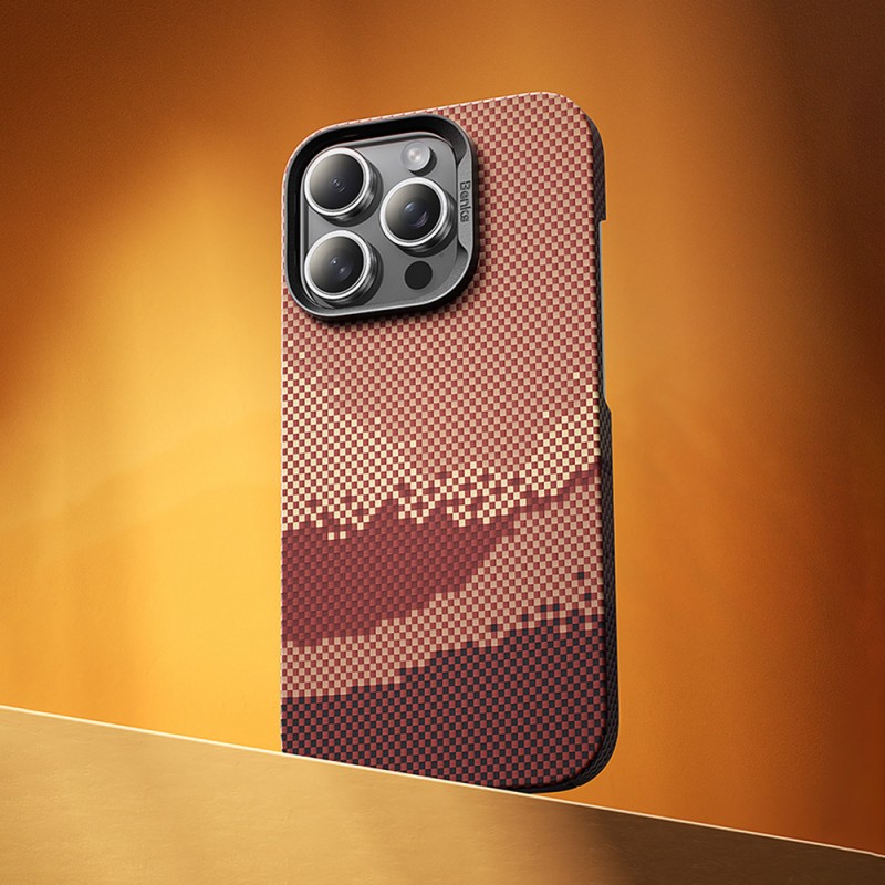 Bal-z Apple iPhone 16 Pro Max Kılıf M-safe Şarj Özellikli Benks GoldenTide ArmorAir 600D Kevlar Kapak