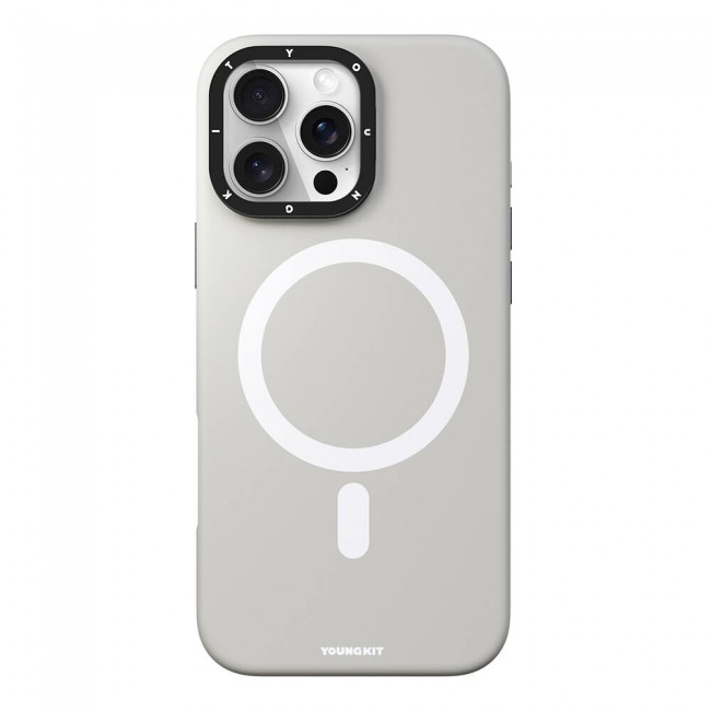 Apple iPhone 16 Pro Max Kılıf Magsafe Şarj Özellikli Kamera Standlı Youngkit Bitty Cream Kapak Apple iPhone 16 Pro Max Kılıf Magsafe Şarj Özellikli Kamera Standlı Youngkit Bitty Cream Kapak