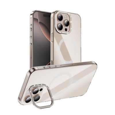 Bal-z Apple iPhone 16 Pro Max Kılıf M-safe Şarj Özellikli Kamera Standlı Zore Estop Kapak