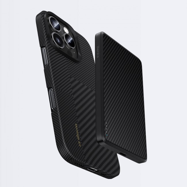 Apple iPhone 16 Pro Max Kılıf Magsafe Şarj Özellikli Karbon Fiber Benks Montage ArmorAir Kevlar Kapak Apple iPhone 16 Pro Max Kılıf Magsafe Şarj Özellikli Karbon Fiber Benks Montage ArmorAir Kevlar Kapak