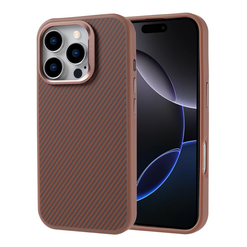 Bal-z Apple iPhone 16 Pro Max Kılıf M-safe Şarj Özellikli Karbon Fiber Görünümlü Zore Troy Kapak