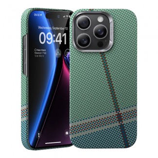 Apple iPhone 16 Pro Max Kılıf M-safe Şarj Özellikli Karbon Fiber Tasarımlı Benks Passion Green ArmorAir Kevlar Kapak Apple iPhone 16 Pro Max Kılıf M-safe Şarj Özellikli Karbon Fiber Tasarımlı Benks Passion Green ArmorAir Kevlar Kapak