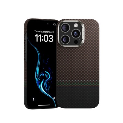 Bal-z Apple iPhone 16 Pro Max Kılıf M-safe Şarj Özellikli Karbon Fiber Tasarımlı Benks Prestige ArmorAir Kevlar Kapak