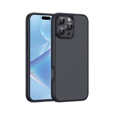 Bal-z Apple iPhone 16 Pro Max Kılıf M-safe Şarj Özellikli Karbon Fiber Tasarımlı Zore Elnino Kapak