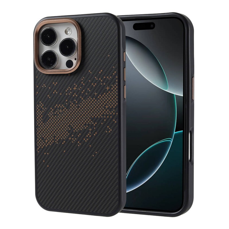 Bal-z Apple iPhone 16 Pro Max Kılıf M-safe Şarj Özellikli Karbon Fiber Tasarımlı Zore Vave Kapak