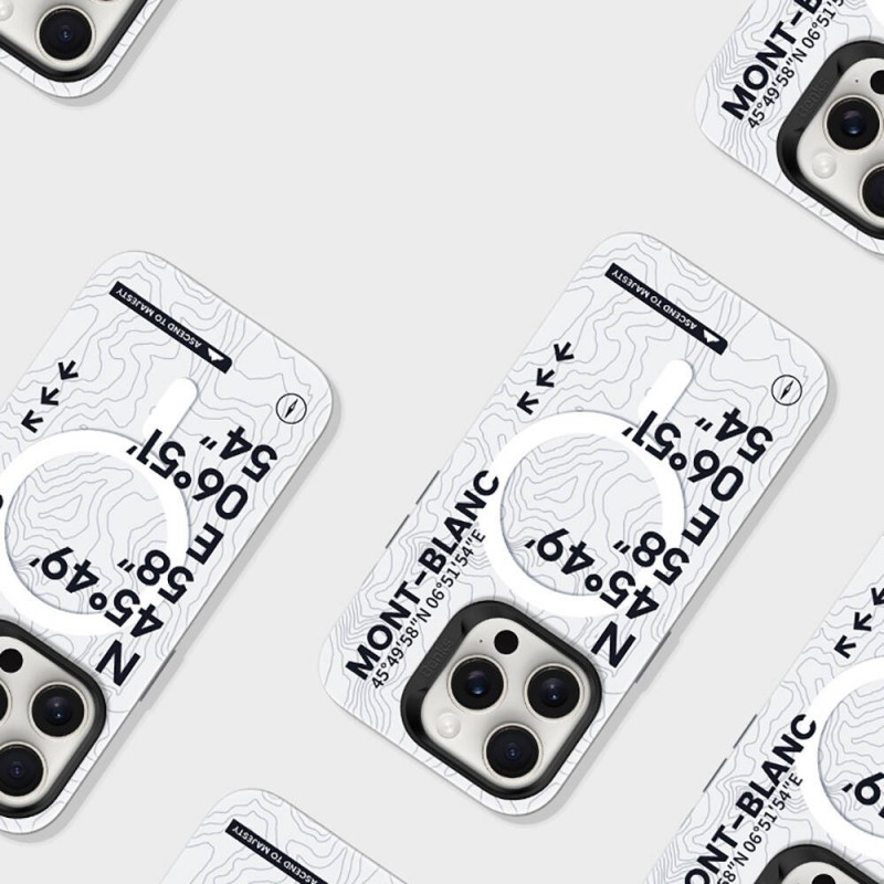 Bal-z Apple iPhone 16 Pro Max Kılıf M-safe Şarj Özellikli Koordinat Yazı Desenli Benks Summit Serisi Kapak