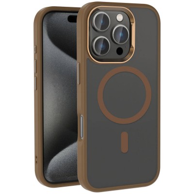 Bal-z Apple iPhone 16 Pro Max Kılıf M-safe Şarj Özellikli Parlak Kamera Çerçeveli Zore Kost Kapak