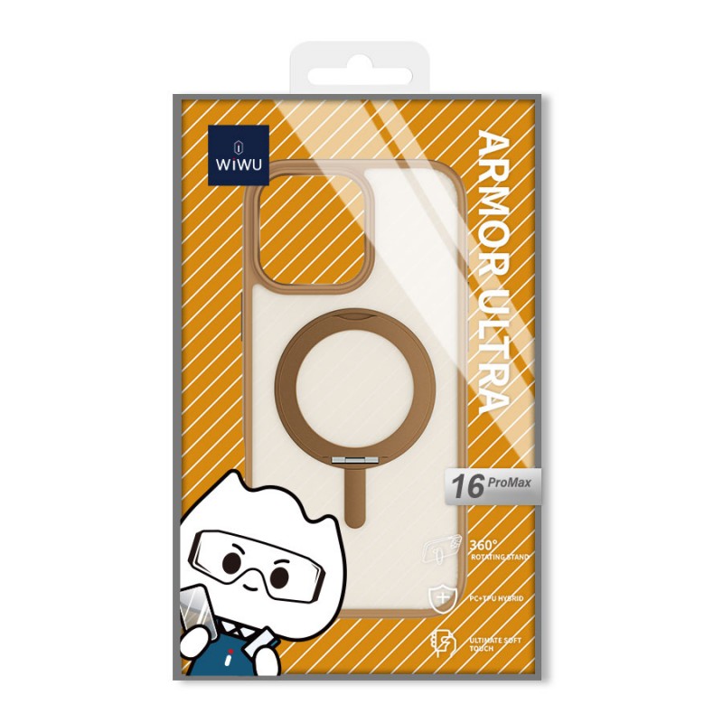 Bal-z Apple iPhone 16 Pro Max Kılıf M-safe Şarj Özellikli Parmak İzi Bırakmayan Wiwu FGG-202 Armor Ultra Serisi Kapak