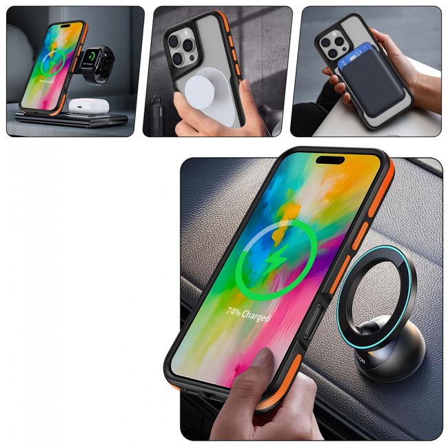 Apple iPhone 16 Pro Max Kılıf Magsafe Şarj Özellikli Renkli Kenar Airbag Şeritli Zore Lamer Kapak Apple iPhone 16 Pro Max Kılıf Magsafe Şarj Özellikli Renkli Kenar Airbag Şeritli Zore Lamer Kapak