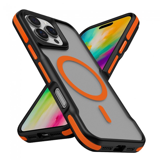 Apple iPhone 16 Pro Max Kılıf Magsafe Şarj Özellikli Renkli Kenar Airbag Şeritli Zore Lamer Kapak Apple iPhone 16 Pro Max Kılıf Magsafe Şarj Özellikli Renkli Kenar Airbag Şeritli Zore Lamer Kapak