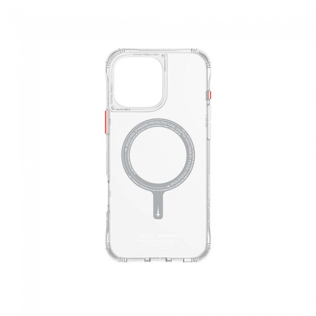 Apple iPhone 16 Pro Max Kılıf Magsafe Şarj Özellikli Şeffaf Airbag Tasarımlı Skinarma Saido Kapak