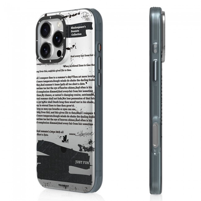 Apple iPhone 16 Pro Max Kılıf Magsafe Şarj Özellikli Youngkit Literary Serisi Shakespeare Kapak Apple iPhone 16 Pro Max Kılıf Magsafe Şarj Özellikli Youngkit Literary Serisi Shakespeare Kapak
