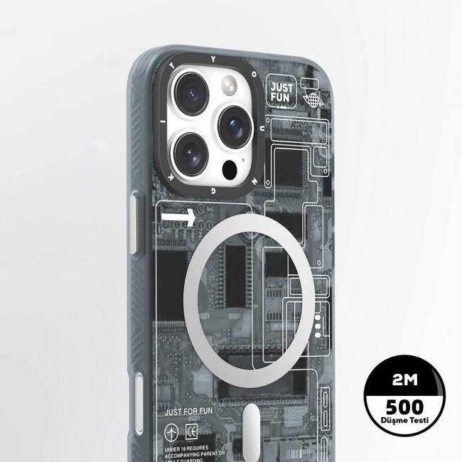 Apple iPhone 16 Pro Max Kılıf Magsafe Şarj Özellikli Youngkit Technology Serisi Kapak Apple iPhone 16 Pro Max Kılıf Magsafe Şarj Özellikli Youngkit Technology Serisi Kapak