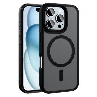 Apple iPhone 16 Pro Max Kılıf Mat Arka Yüzey Wireless Şarj Özellikli Zore Flet M-safe Kapak Apple iPhone 16 Pro Max Kılıf Mat Arka Yüzey Wireless Şarj Özellikli Zore Flet M-safe Kapak