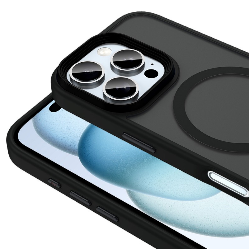 Bal-z Apple iPhone 16 Pro Max Kılıf Mat Arka Yüzey Wireless Şarj Özellikli Zore Flet M-safe Kapak