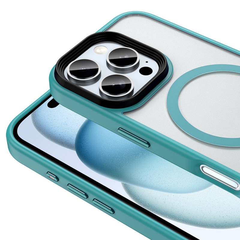 Bal-z Apple iPhone 16 Pro Max Kılıf Mat Arka Yüzey Wireless Şarj Özellikli Zore Flet M-safe Kapak