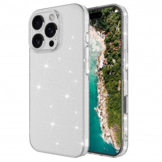 Apple iPhone 16 Pro Max Kılıf Parlayan Simli Şeffaf Zore Redos Kapak Apple iPhone 16 Pro Max Kılıf Parlayan Simli Şeffaf Zore Redos Kapak