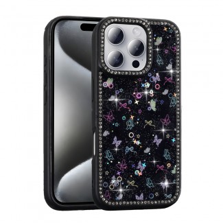 Apple iPhone 16 Pro Max Kılıf Taşlı ve Simli Tasarım Zore Azra Kapak Apple iPhone 16 Pro Max Kılıf Taşlı ve Simli Tasarım Zore Azra Kapak