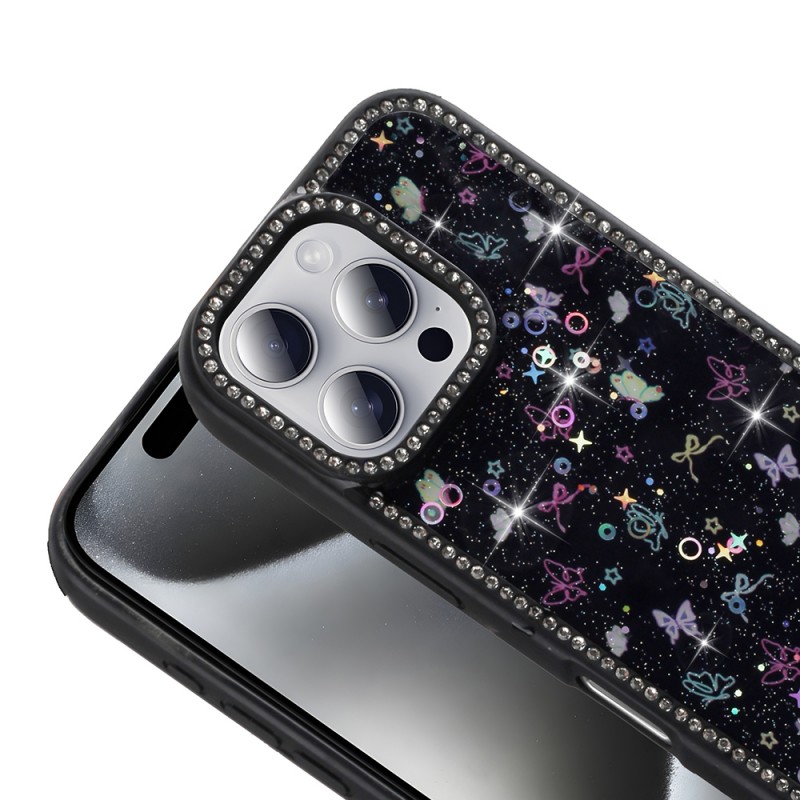 Bal-z Apple iPhone 16 Pro Max Kılıf Taşlı ve Simli Tasarım Zore Azra Kapak