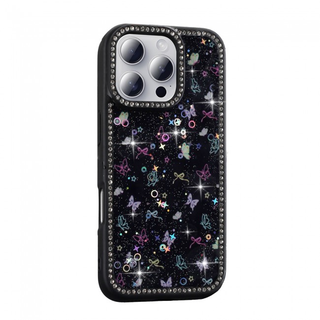 Apple iPhone 16 Pro Max Kılıf Taşlı ve Simli Tasarım Zore Azra Kapak Apple iPhone 16 Pro Max Kılıf Taşlı ve Simli Tasarım Zore Azra Kapak
