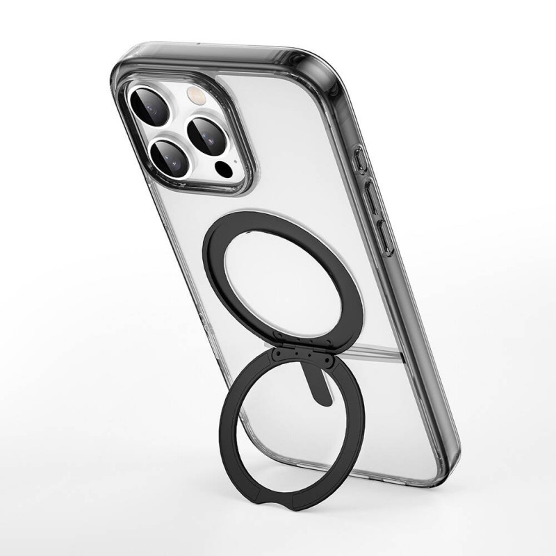 Bal-z Apple iPhone 16 Pro Max Kılıf Wiwu MCC-201 iShield Ultra Serisi M-safe Şarj Özellikli Standlı Crystal Sert PC Kapak