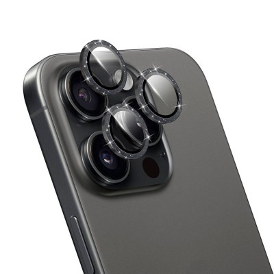 Bal-z Apple iPhone 16 Pro Max Wiwu LG-006 Diamond Lens Guard Kolay Uygulama Aparatlı Kamera Lens Koruyucu