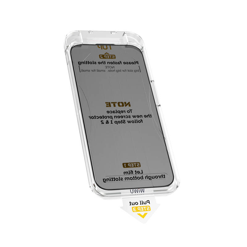 Bal-z Apple iPhone 16 Pro Wiwu Wi-SQ009 Easy Install iPrivacy 360° Anti-Peep Oleofobik Temperli Cam Ekran Koruyucu + Kolay Uygulama Aparatlı