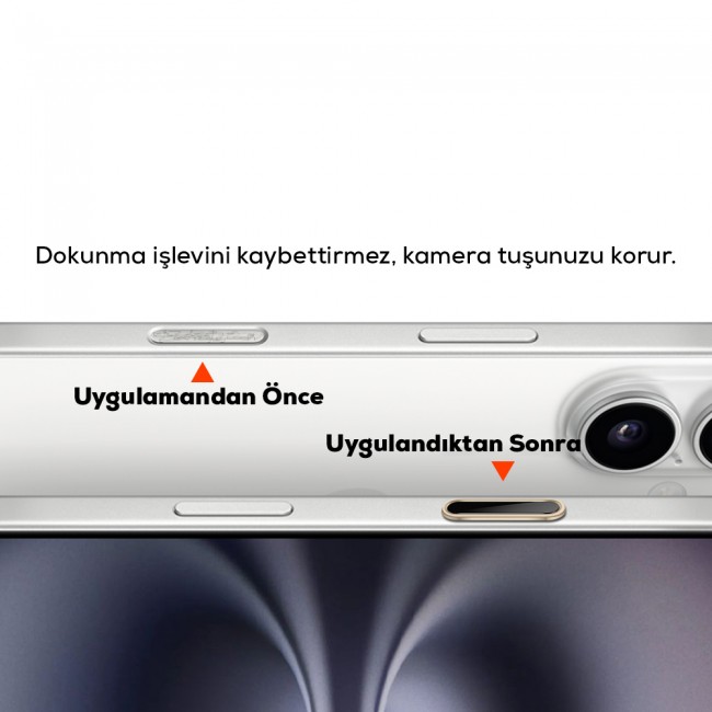Apple iPhone 16 Serisi Uyumlu Metal Alaşımlı Hassas Dokunmatik Kamera Denetim Butonu Koruyucu Apple iPhone 16 Serisi Uyumlu Metal Alaşımlı Hassas Dokunmatik Kamera Denetim Butonu Koruyucu