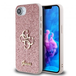 Apple iPhone 16E Kılıf Guess Orjinal Lisanslı 4G Büyük Metal Logolu Glitter Kapak Apple iPhone 16E Kılıf Guess Orjinal Lisanslı 4G Büyük Metal Logolu Glitter Kapak