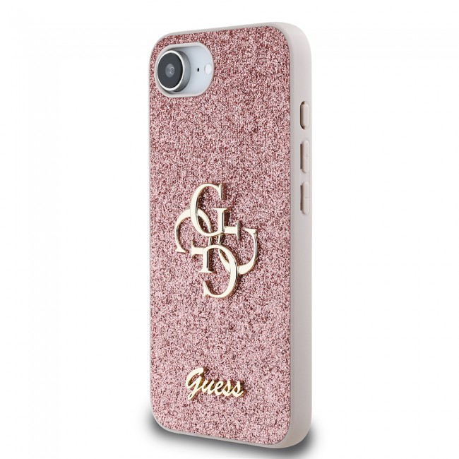 Apple iPhone 16E Kılıf Guess Orjinal Lisanslı 4G Büyük Metal Logolu Glitter Kapak Apple iPhone 16E Kılıf Guess Orjinal Lisanslı 4G Büyük Metal Logolu Glitter Kapak