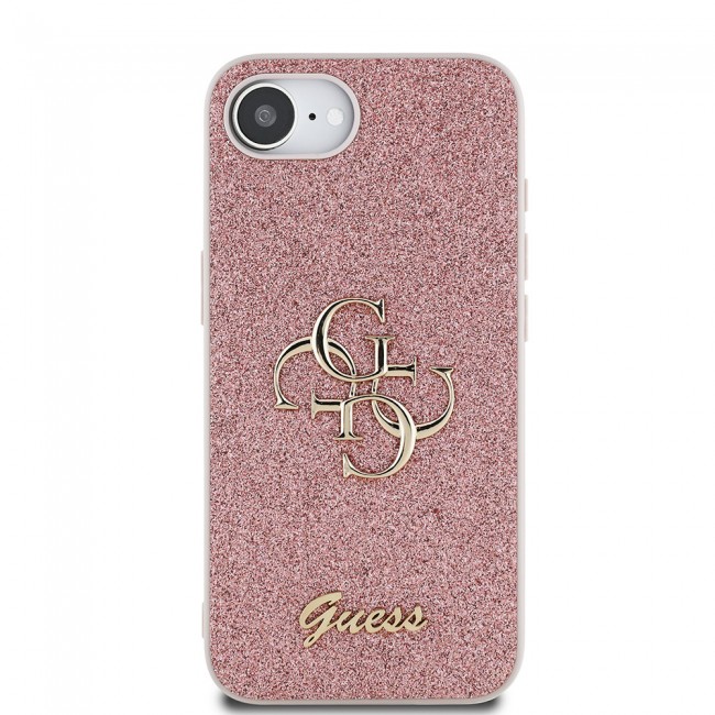 Apple iPhone 16E Kılıf Guess Orjinal Lisanslı 4G Büyük Metal Logolu Glitter Kapak Apple iPhone 16E Kılıf Guess Orjinal Lisanslı 4G Büyük Metal Logolu Glitter Kapak