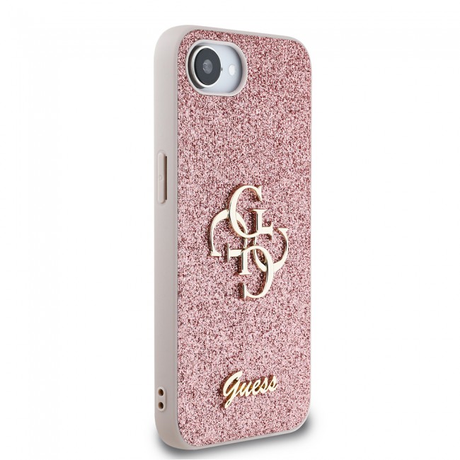 Apple iPhone 16E Kılıf Guess Orjinal Lisanslı 4G Büyük Metal Logolu Glitter Kapak Apple iPhone 16E Kılıf Guess Orjinal Lisanslı 4G Büyük Metal Logolu Glitter Kapak