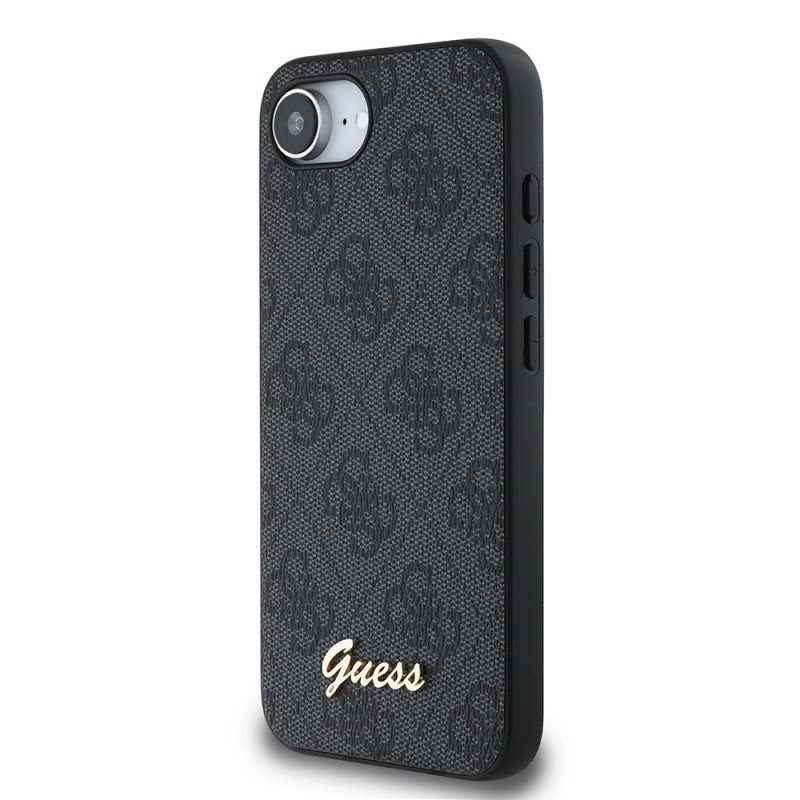 Bal-z Apple iPhone 16E Kılıf Guess Orjinal Lisanslı 4G Desenli Script Metal Logolu Kapak