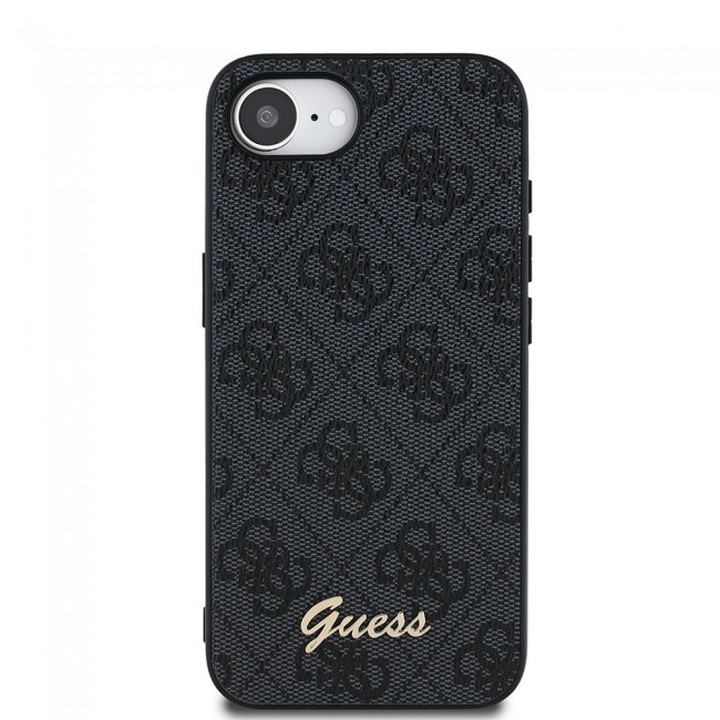 Apple iPhone 16E Kılıf Guess Orjinal Lisanslı 4G Desenli Script Metal Logolu Kapak