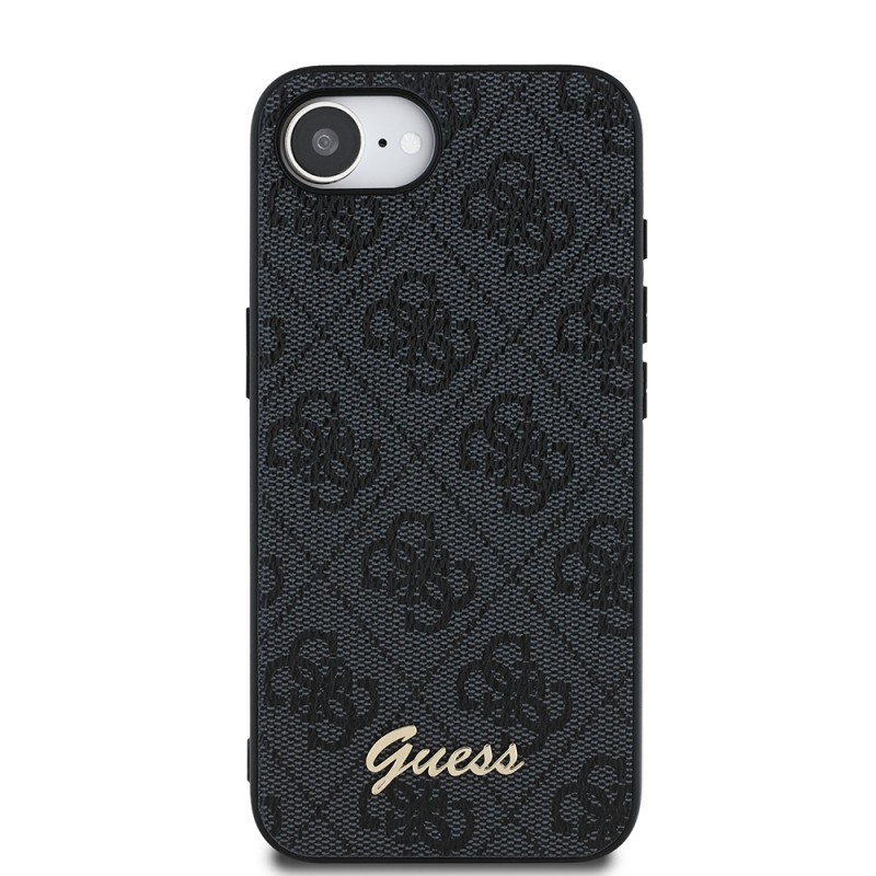 Bal-z Apple iPhone 16E Kılıf Guess Orjinal Lisanslı 4G Desenli Script Metal Logolu Kapak