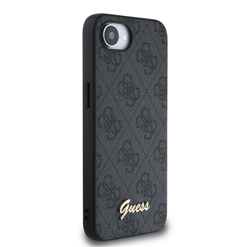 Bal-z Apple iPhone 16E Kılıf Guess Orjinal Lisanslı 4G Desenli Script Metal Logolu Kapak