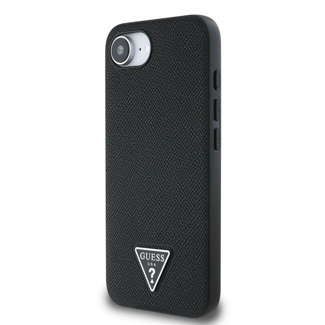 Apple iPhone 16E Kılıf Guess Orjinal Lisanslı M-safe Şarj Özellikli Grained Triangle Kapak Apple iPhone 16E Kılıf Guess Orjinal Lisanslı M-safe Şarj Özellikli Grained Triangle Kapak