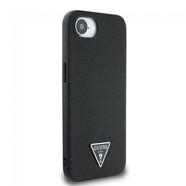 Apple iPhone 16E Kılıf Guess Orjinal Lisanslı M-safe Şarj Özellikli Grained Triangle Kapak Apple iPhone 16E Kılıf Guess Orjinal Lisanslı M-safe Şarj Özellikli Grained Triangle Kapak